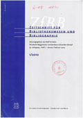 Zeitschrift fuer bibliothekswesen und bibliographie